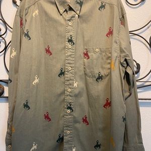 Men’s Barn Fly Brand Bucking Horses  Button Down Shirt~Size M